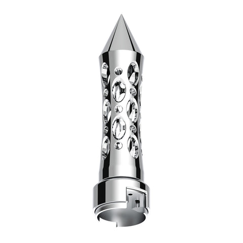 M30X3.5 Thread-On Daytona Style Spike Gearshift Knob With 13/15/18 Speed Adapter - Chrome/Vertical