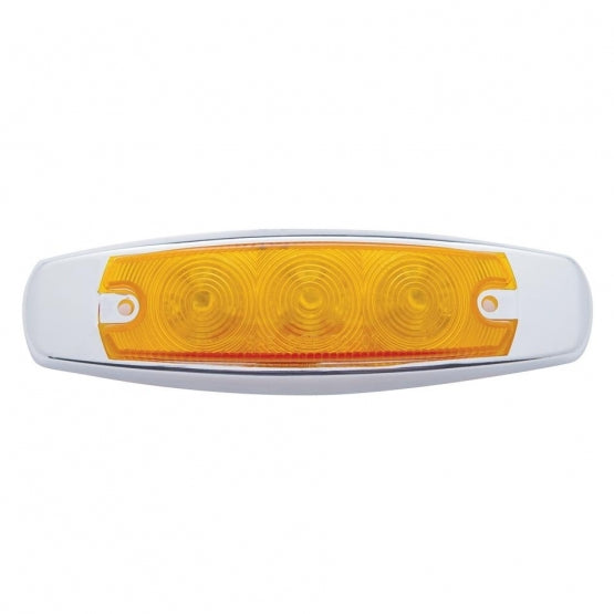 15 LED Rectangular Light With Bezel (Clearance/Marker) - Amber LED/Amber Lens