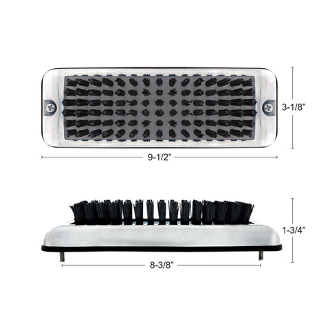 Stainless Shoe/Boot Scraper With Nylon Brush - Blue Brush