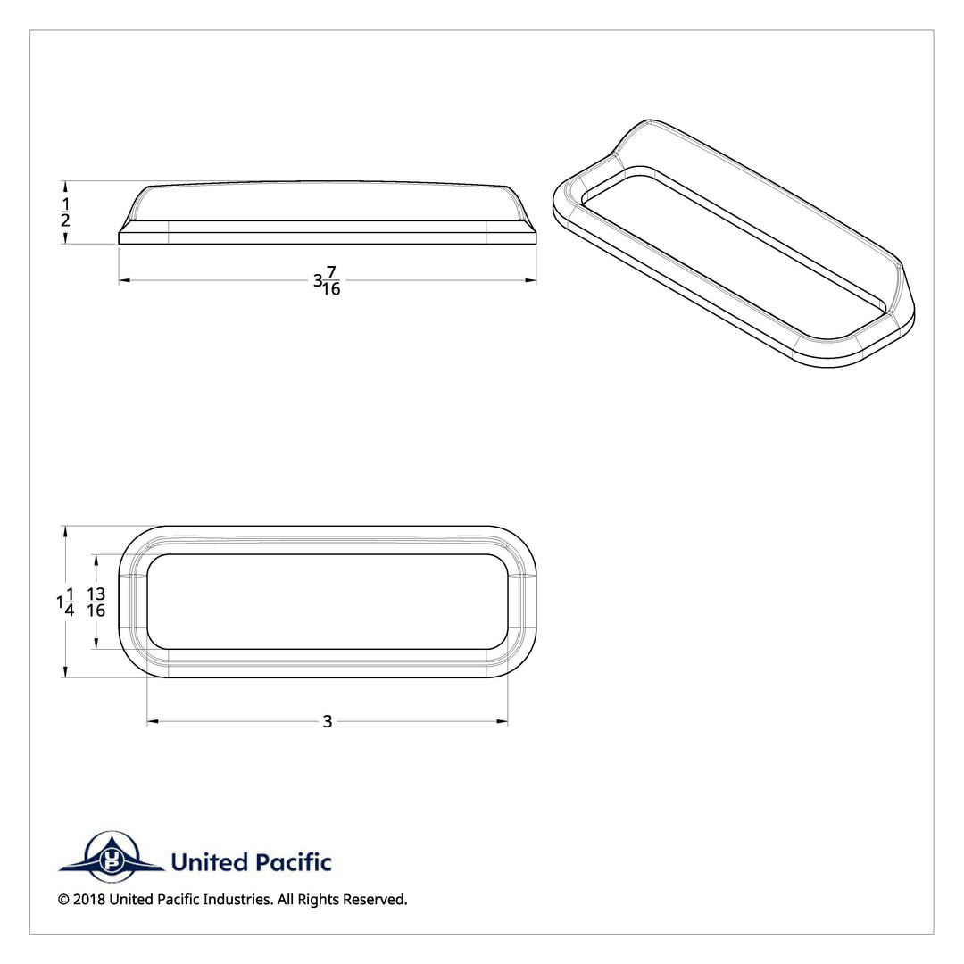 Chrome Bezel For 3" X 13/16" Freightliner Glove Box Emblem