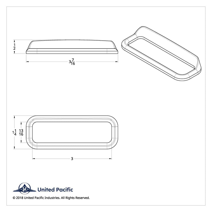 Chrome Bezel For 3" X 13/16" Freightliner Glove Box Emblem