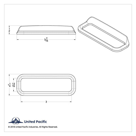 Chrome Bezel For 3" X 13/16" Freightliner Glove Box Emblem