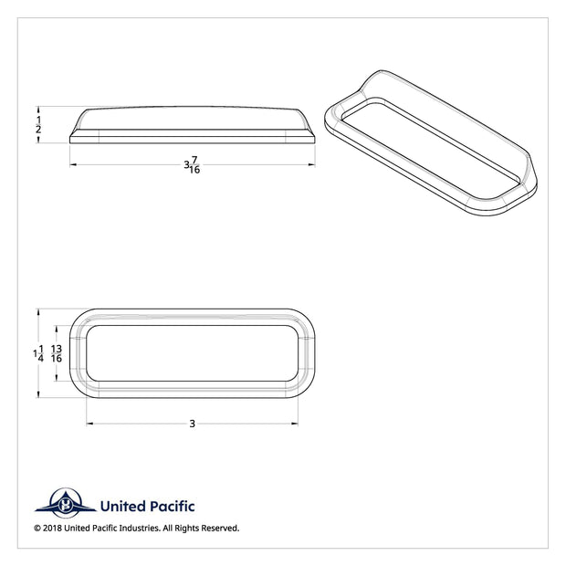 Chrome Bezel For 3" X 13/16" Freightliner Glove Box Emblem
