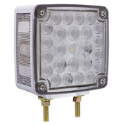 52 LED Double Stud Double Face Turn Signal Light (Passenger) - Amber & Red LED/Clear Lens