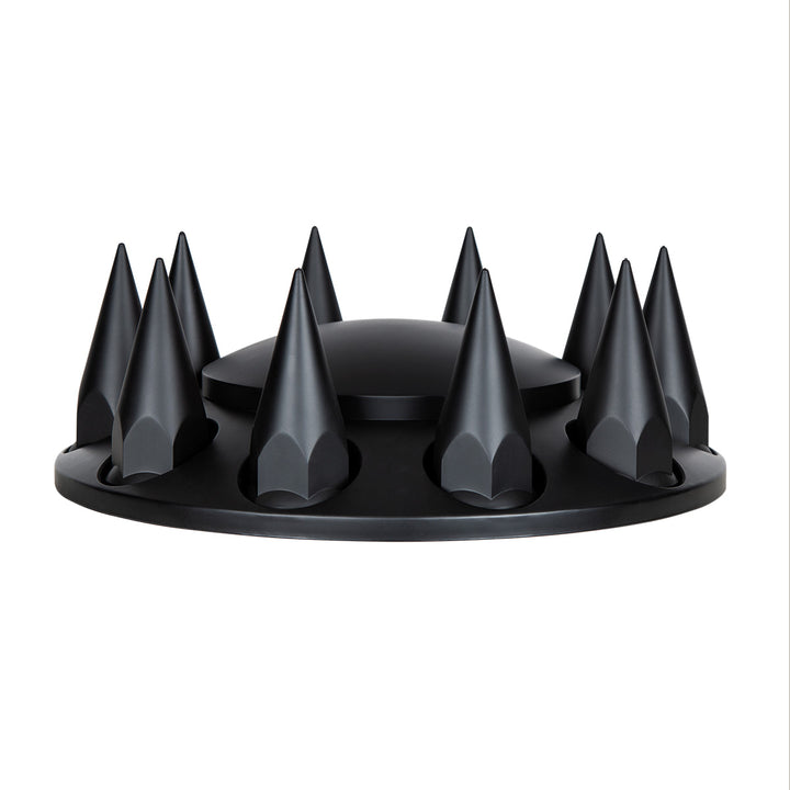 Dome Front Axle Cover With 33mm Spike Thread-On Nut Covers - Matte Black