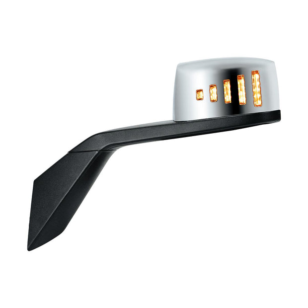 Hood Mirror Assembly W/LED Lights On Mirror Cover & Glass For 2018-2024 Volvo VNL - Driver