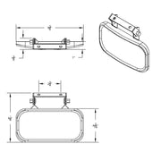 Rectangular 430 Stainless Steel Over Door Convex Mirror With Mounting Bracket