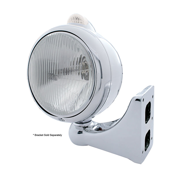 Chrome Guide 682-C Headlight H4 & Dual Mode LED Signal - Clear Lens