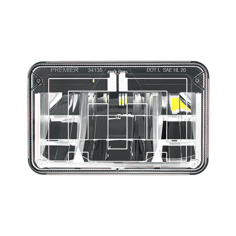 ULTRALIT - Heated 4" X 6" LED Headlight With Polycarbonate Lens & Housing - Low Beam