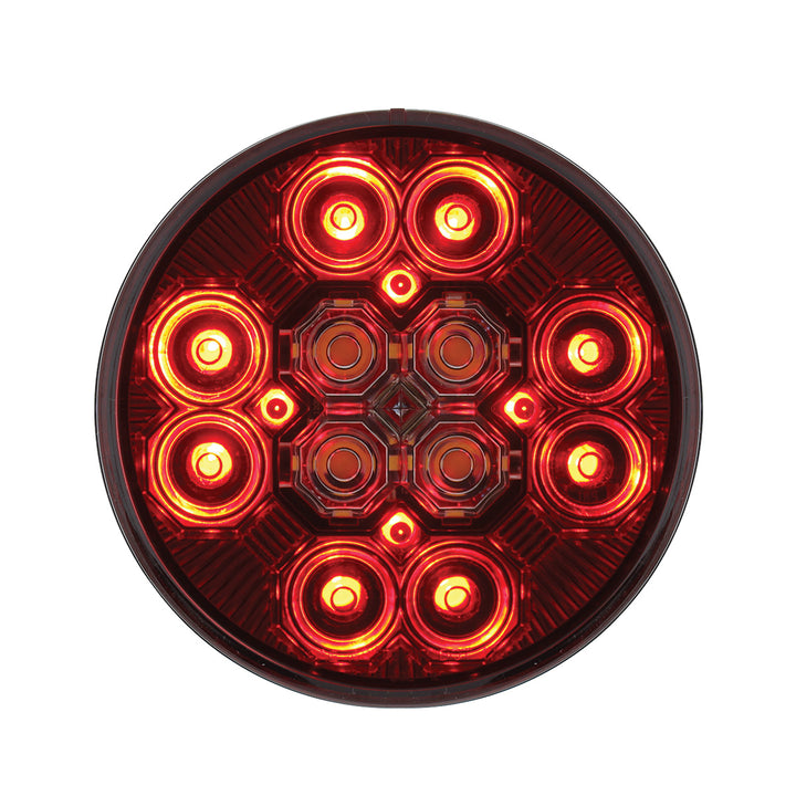 4" Round Combo Light With 12 LED Stop, Turn &amp; Tail &amp; 16 LED Back-Up - Red LED/Red Lens United Pacific 36607