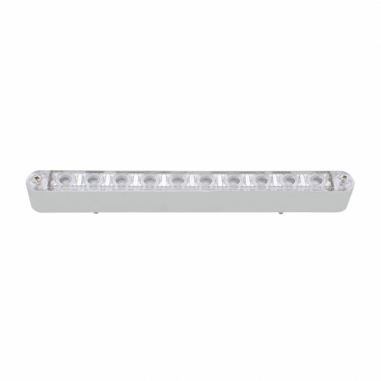 10 LED 9" Auxiliary Light Bar With Bezel - White LED/Clear Lens