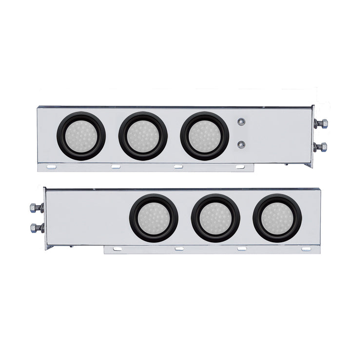 2" Bolt Pattern SS Spring Loaded Bar With 6X 36 LED 4" Lights -Red LED/Clear Lens (Pair)