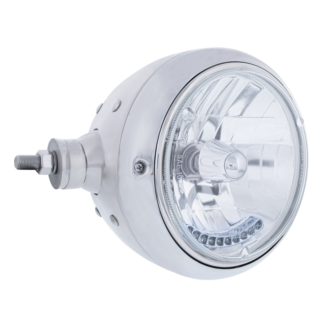 SS Guide 682-C Style Headlight Assembly W/Crystal Lens &amp; 10 LEDs Position Light - L/H (Horizontal Mount)