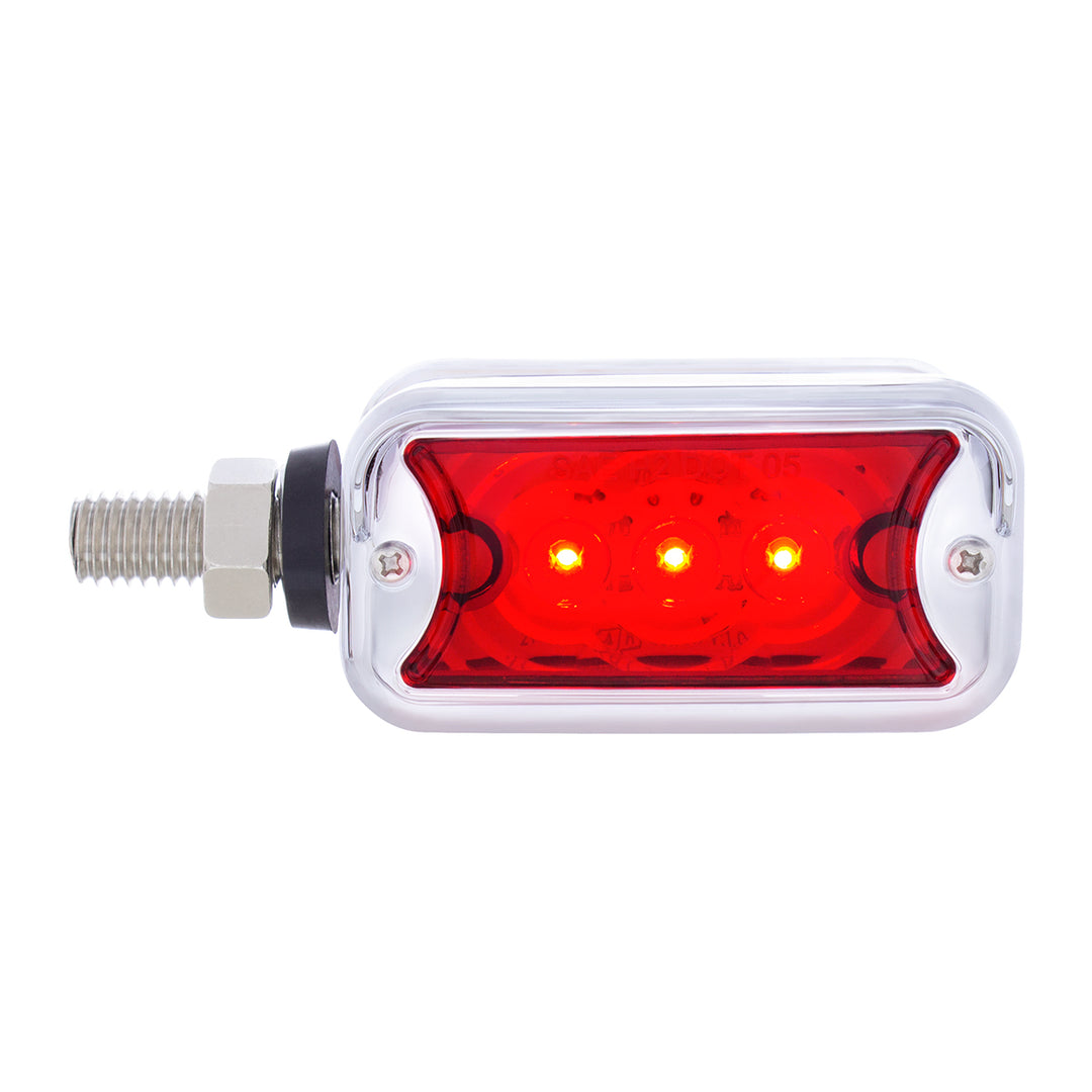 6 LED Single Function Double Face Light W/Visor - Horizontal Mount - Amber &amp; Red LED/Amber &amp; Red Lens