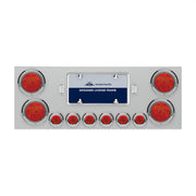 SS Rear Center Panel With 4X 7 LED 4" Reflector Lights & 6X 9 LED 2" Lights -Red LED & Lens