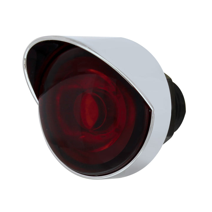 3 High Power LED 1" Light (Clearance/Marker) With Visor - Red LED/Red Lens