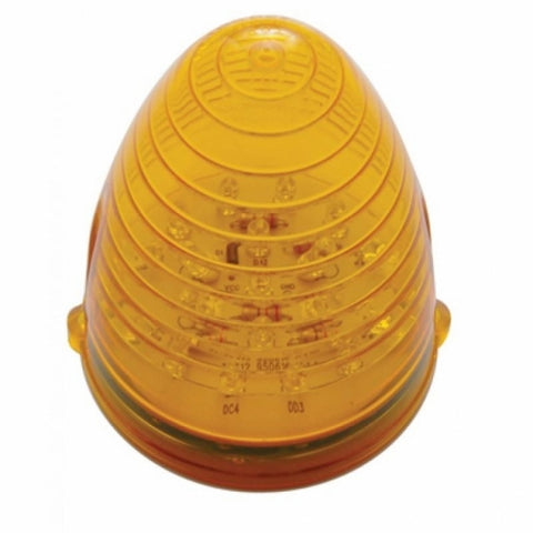 Fog Light Cover With 19 LED Beehive Light & Visor For 2007-17 KW T660 (Passenger) - Amber LED/ Amber Lens