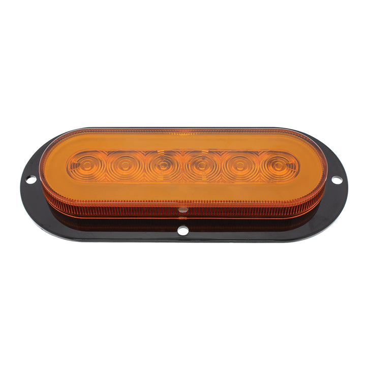 22 LED 6" Oval Flange Mount GloLight (Turn Signal) - Amber LED/Amber Lens