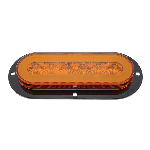 22 LED 6" Oval Flange Mount GloLight (Turn Signal) - Amber LED/Amber Lens