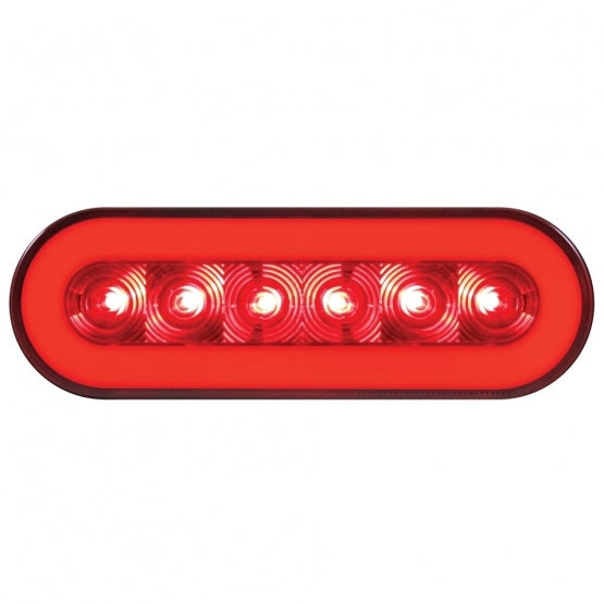 22 LED 6" Oval GloLight (Stop, Turn &amp; Tail) - Red LED/Red Lens