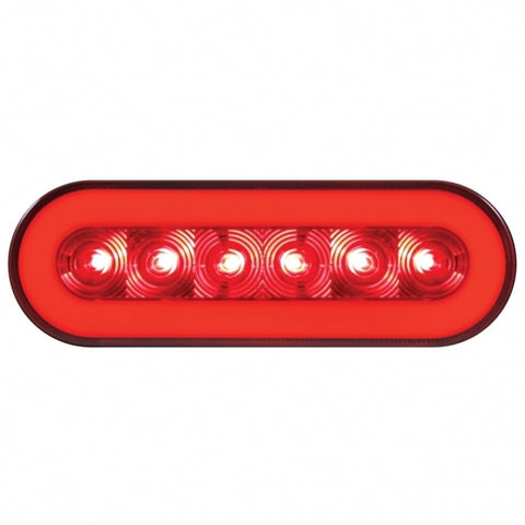 22 LED 6" Oval GloLight (Stop, Turn & Tail) - Red LED/Red Lens