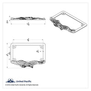 Eagle Motorcycle License Plate Frame - Chrome Eagle/Black Frame