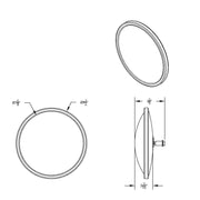 8-1/2" 430 Stainless Steel 150R Convex Mirror