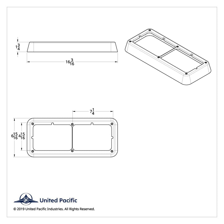Chrome Plastic Rectangular Dual 4" X 6" Headlight Bezel United Pacific 40978
