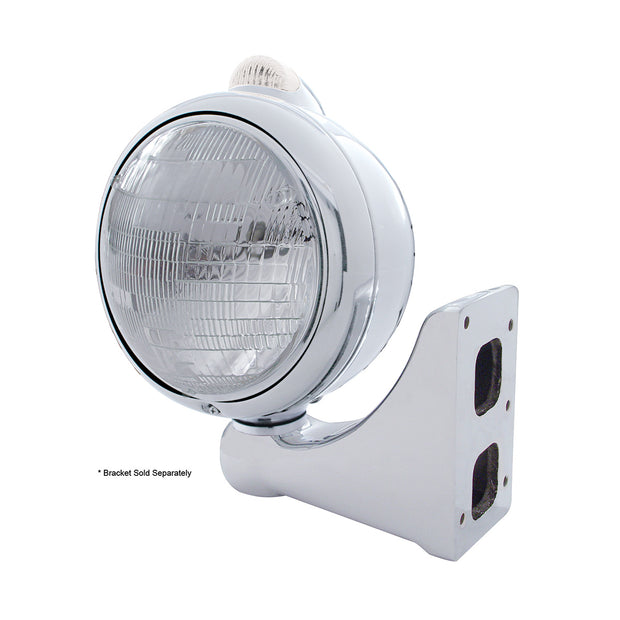 Stainless Steel Guide 682-C Headlight 6014 & Dual Mode LED Signal - Clear Lens