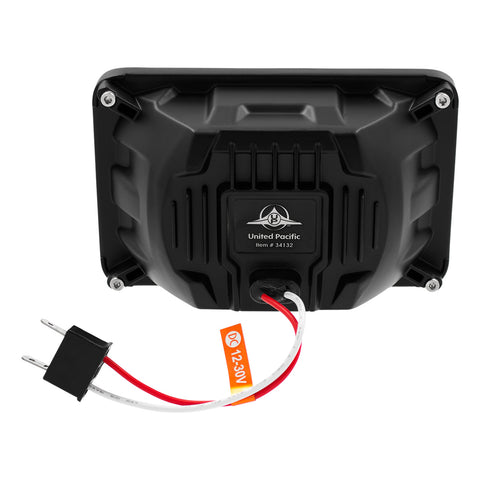 ULTRALIT - Heated 4" X 6" LED Headlight With Glass Lens & Aluminum Housing - High Beam - Chrome