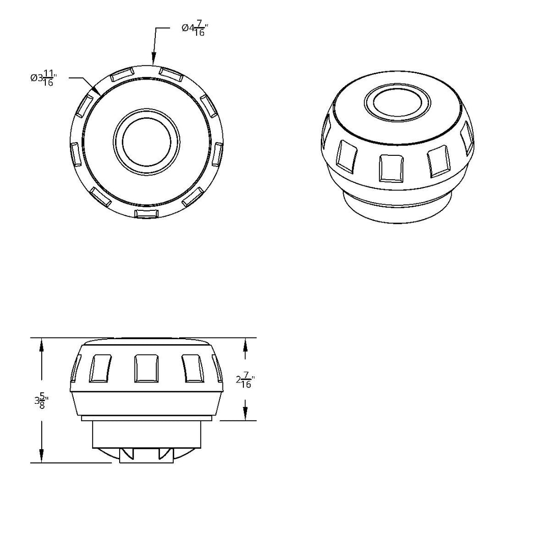 Chrome Steering Wheel Hub &amp; Horn Button Kit For Peterbilt (1998-2005), &amp; Kenworth (2001-2002)