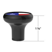 1/2"-13 Thread-On Gearshift Knob With Texas Flag Sticker - Black