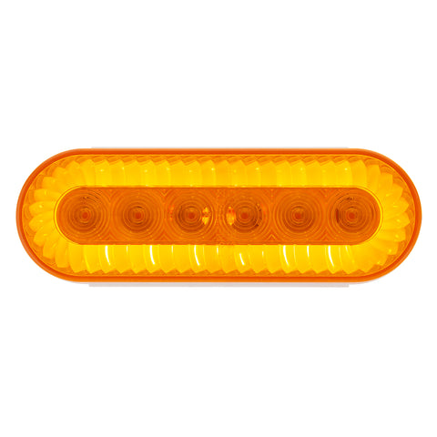 20 LED 6" Oval Turbine Light (Turn Signal) - Amber LED/Amber Lens
