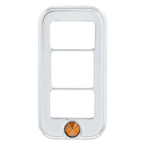 Rocker Switch Cover With 3 Openings & Copper Crystal For Freightliner (3-Pack)