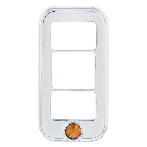 Rocker Switch Cover With 3 Openings & Copper Crystal For Freightliner (3-Pack)