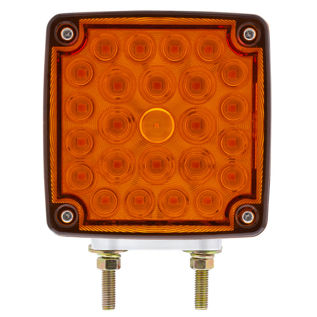 52 LED Double Stud Double Face Turn Signal Light (Driver) - Amber & Red LED/Amber & Red Lens