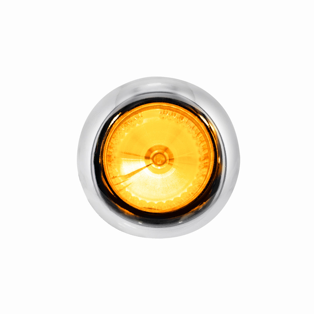 4 LED Dual Function 3/4" Mini Spike Light With SS Bezel (Clearance/Marker) - Amber LED/Clear Lens