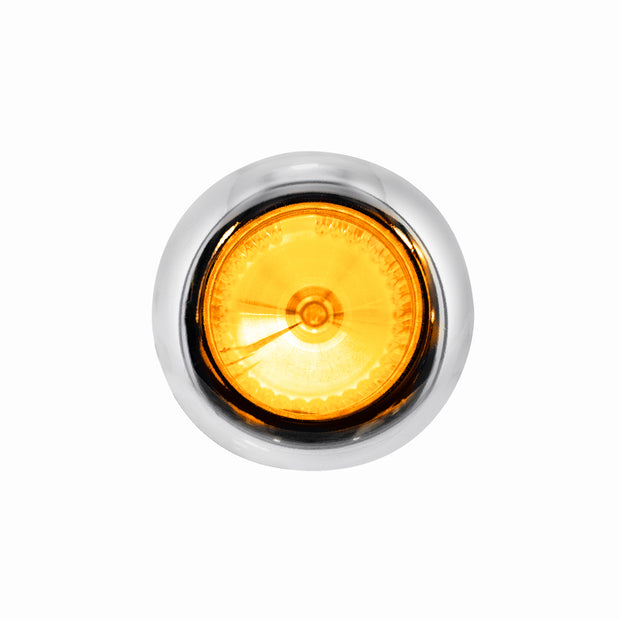 4 LED Dual Function 3/4" Mini Spike Light With SS Bezel (Clearance/Marker) - Amber LED/Clear Lens