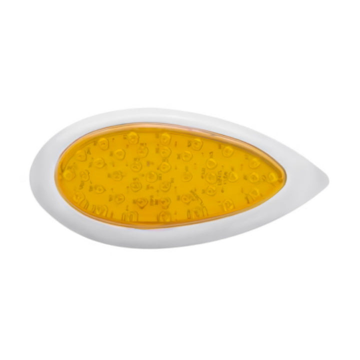 39 LED "Teardrop" Turn Signal Light With Bezel - Amber LED/Amber Lens