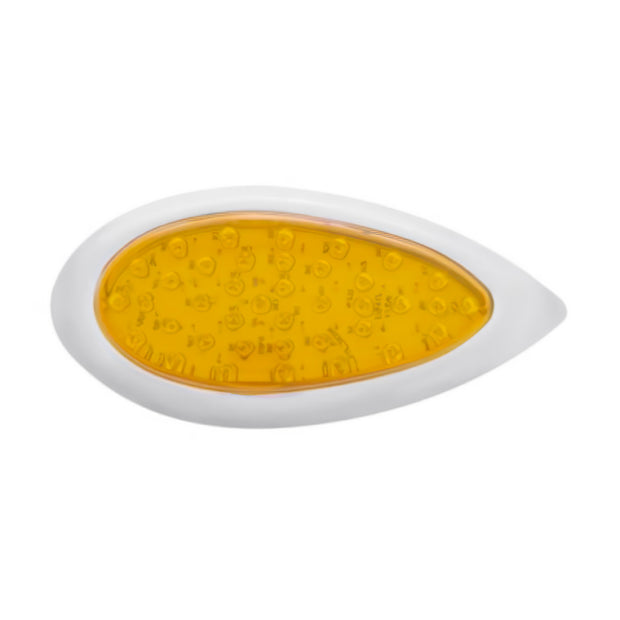 39 LED "Teardrop" Turn Signal Light With Bezel - Amber LED/Amber Lens