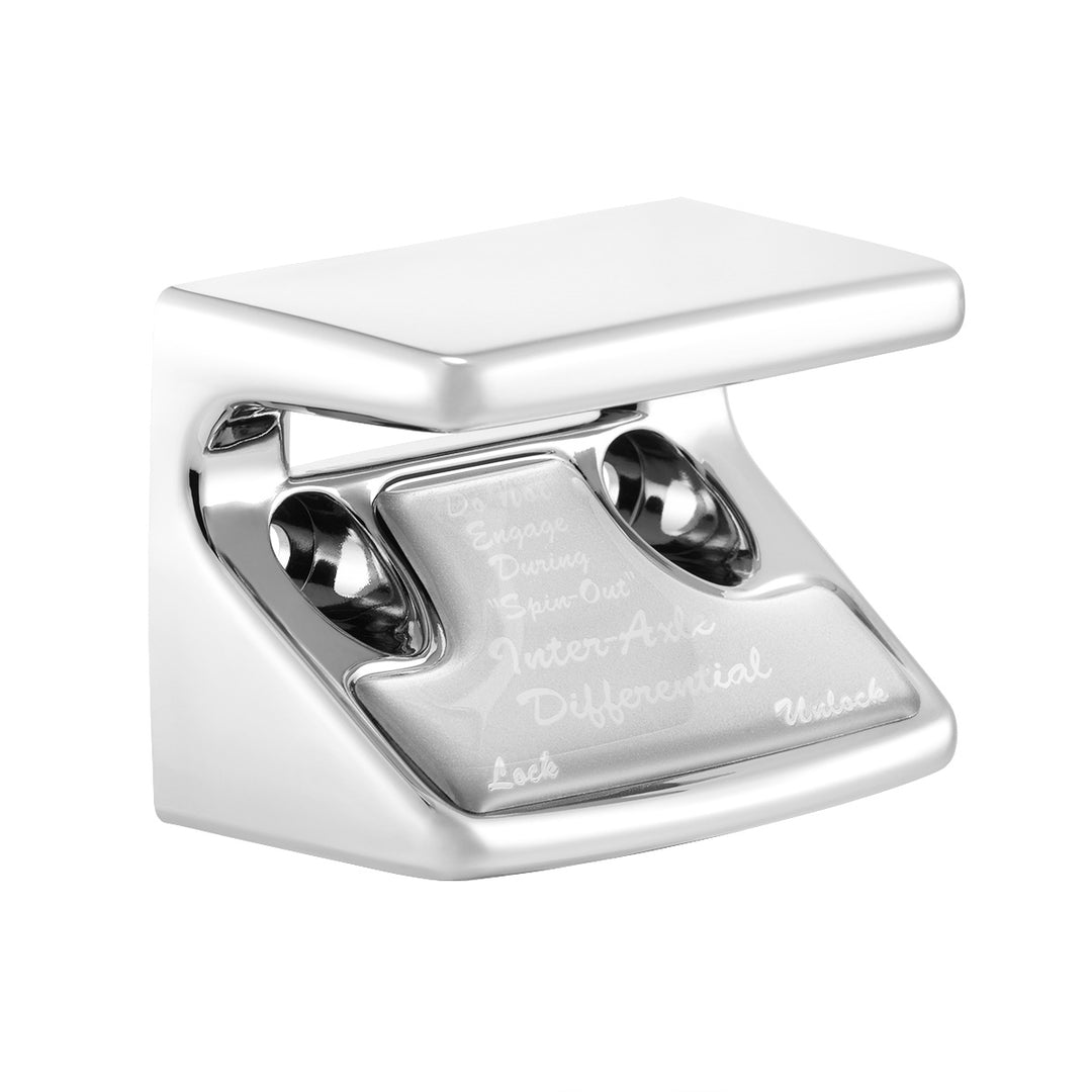 Chrome Plastic Axle/Differential Switch Guard With Glossy Sticker For 1990-2010 Freightliner Classic-Silver