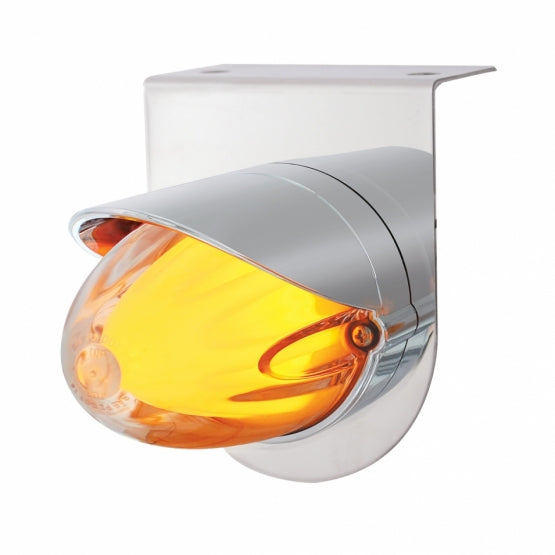 SS Bracket With 9 LED Dual Function GloLight Watermelon Grakon 1000 Light &amp; Visor -Amber LED/ Clear Lens