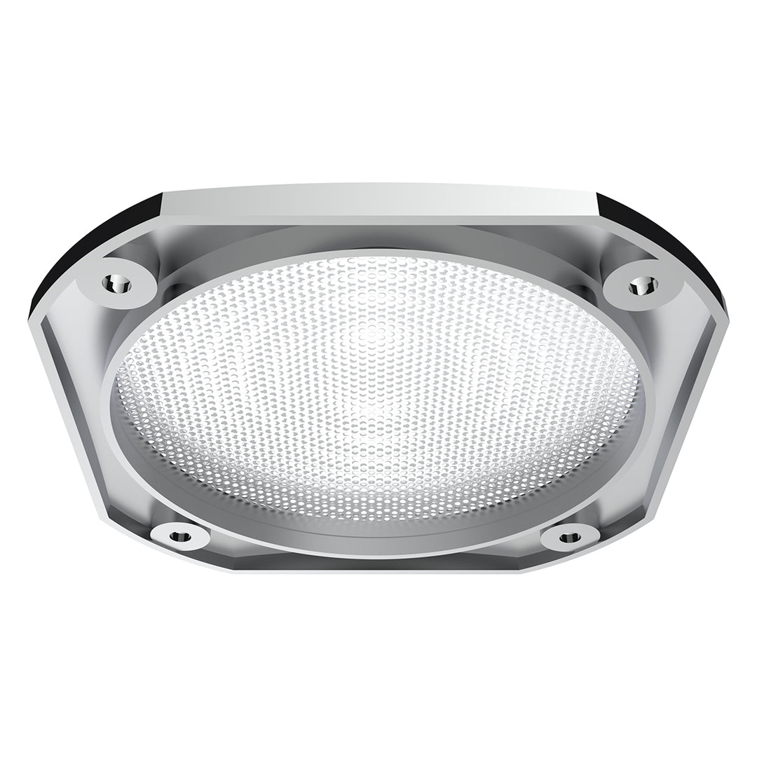 Chrome 4-1/2" Square Speaker Cover For International 9900 (1999-2017), 9400/9300/9200 (1997-2010)
