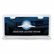 Chrome License Plate Frame With 24 LED 12" GloLight Bar - Red LED/Clear Lens