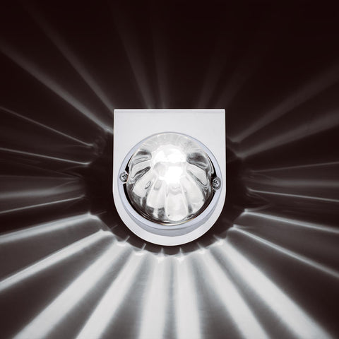 Star-Burst Glass Watermelon Light With Stainless Steel Light Bracket Kit-White LED/Clear Lens