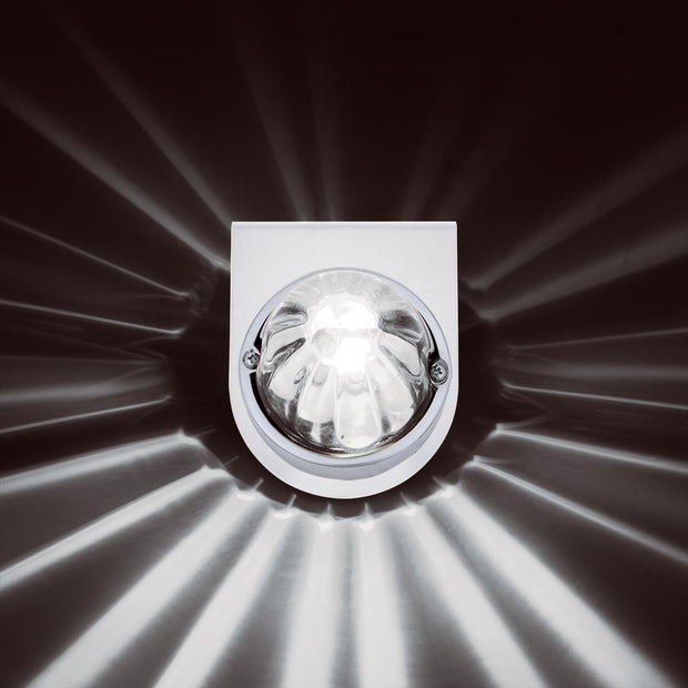 Star-Burst Glass Watermelon Light With Stainless Steel Light Bracket Kit-White LED/Clear Lens