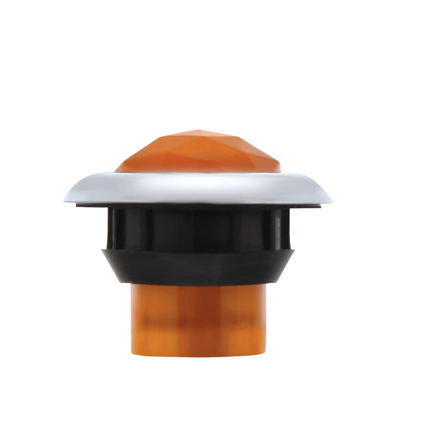 3 LED Dual Function 3/4" Mini Light (Clearance/Marker) With Faceted Crystal Lens-Amber LED/Amber Lens