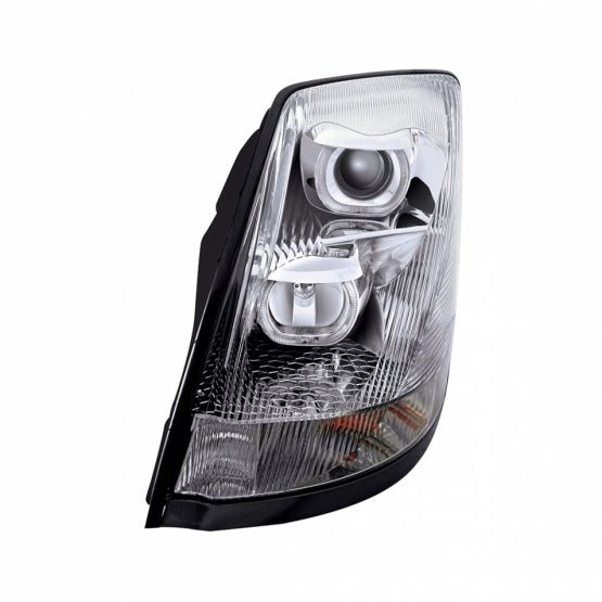 Chrome Projection Headlight With Amber LED Light Bar For 2003-2017 Volvo VN/VNL - Driver