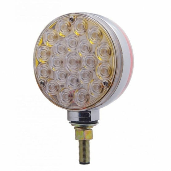 42 LED Double Face Turn Signal Light - Amber &amp; Red LED/Clear Lens