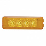 4 LED Reflector Rectangular Light (Clearance/Marker) - Amber LED/Amber Lens